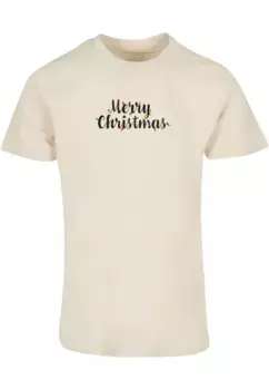 Футболка Merchcode "Мужская футболка Merry Christmas Lights с круглым вырезом " Merchcode", цвет Sand