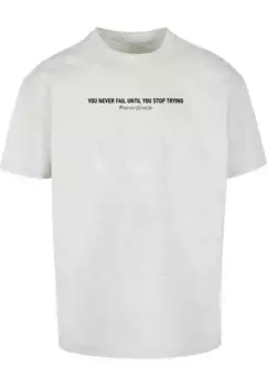 Футболка Merchcode "Мужская футболка Never Give Up Heavy Oversized", серый