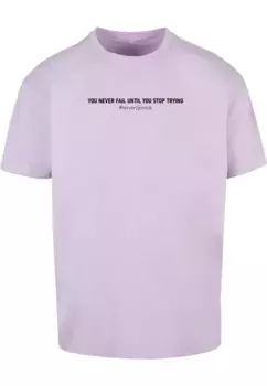 Футболка Merchcode "Мужская футболка Never Give Up Heavy Oversized", цвет Lilac