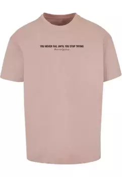 Футболка Merchcode "Мужская футболка Never Give Up Heavy Oversized", цвет Duskrose