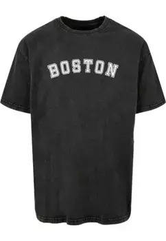 Футболка Merchcode "Мужская футболка оверсайз Boston X с кислотной стиркой " Merchcode", черный