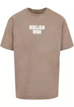 Футболка Merchcode "Мужская футболка Rebellious Minds кислотной стиркой большого размера " Merchcode", хаки