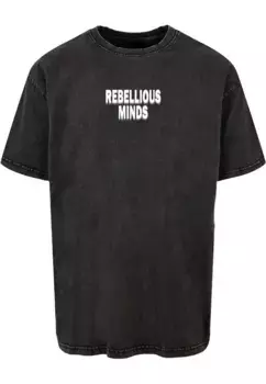 Футболка Merchcode "Мужская футболка Rebellious Minds кислотной стиркой большого размера " Merchcode", черный