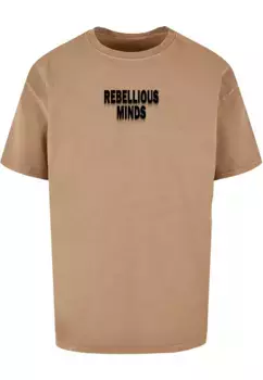 Футболка Merchcode "Мужская футболка Rebellious Minds кислотной стиркой большого размера " Merchcode", бежевый