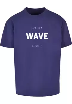 Футболка Merchcode "Мужская летняя футболка Merchcode - Life is a wave Heavy Oversize ", синий