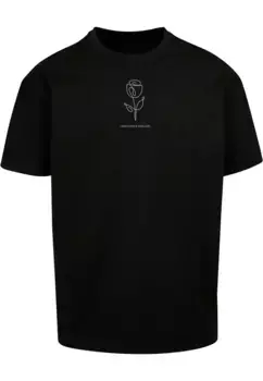 Футболка Merchcode "Мужская весенняя футболка Merchcode — футболка большого размера с цветком тюльпана", черный