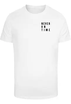 Футболка Merchcode NEVER ON TIME, белый