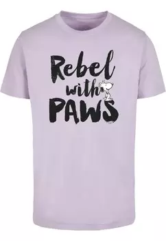 Футболка Merchcode Peanuts - Rebel With Paws, светло-фиолетовый