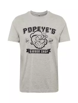 Футболка Merchcode POPEYE BARBER SHOP, пятнистый серый