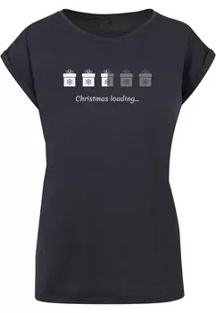 Футболка Merchcode Shirt Christmas Gift Loading, ночной синий