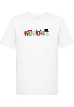 Футболка Merchcode Shirt Christmas Ho Ho Ho, белый