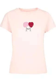 Футболка Merchcode Shirt Hug & Love - Emotional Balance, цвет powder/light pink
