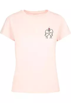 Футболка Merchcode Shirt Hugs & Love - Birds Love, розовый