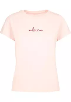 Футболка Merchcode Shirt Hugs & Love - Love Arrow, розовый