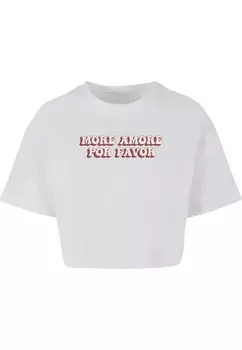 Футболка Merchcode Shirt Hugs & Love - More Amore Por Favor, белый
