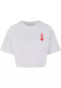 Футболка Merchcode Shirt Hugs & Love - Queen of Hearts, белый