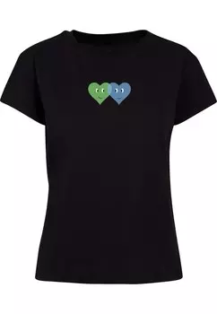 Футболка Merchcode Shirt Hugs & Love - Two Hearts, черный