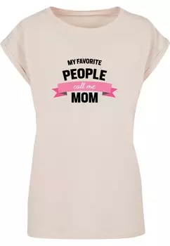 Футболка Merchcode Shirt Mothers Day - My Favorite People Call Me Mom, цвет pink/dusky pink