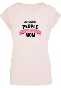 Футболка Merchcode Shirt Mothers Day - My Favorite People Call Me Mom, цвет pink/light pink