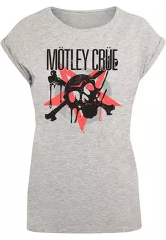 Футболка Merchcode Shirt Motley Crue - Montage Skull, светло-серый
