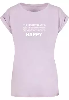 Футболка Merchcode Shirt Never Too Late, цвет lavender/orchid