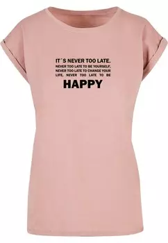 Футболка Merchcode Shirt Never Too Late, темно-розовый