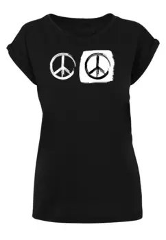 Футболка Merchcode Shirt Peace - Double Peace Black Extended Shoulder, черный