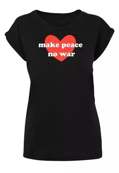 Футболка Merchcode Shirt Peace - Red Heart, черный