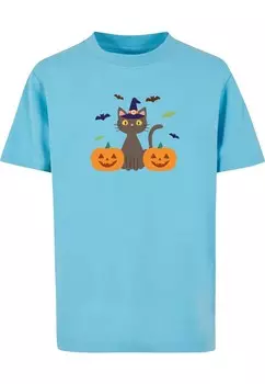 Футболка Merchcode Shirt Pumpkings and Cats, цвет azure/dark blue