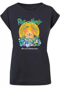 Футболка Merchcode Shirt Rick and Morty - Pyramid, цвет marine blue/azure