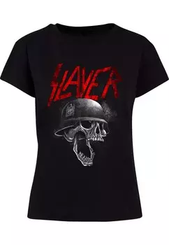 Футболка Merchcode Shirt Slayer - Grayscale Helmet, черный
