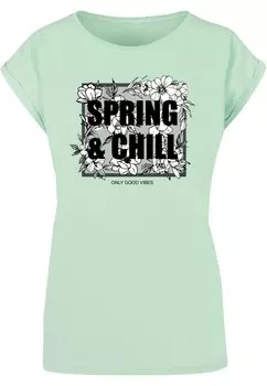 Футболка Merchcode Shirt Spring And Chill, мятный