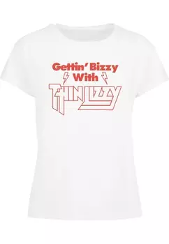 Футболка Merchcode Shirt Thin Lizzy - Gettin Bizzy, белый