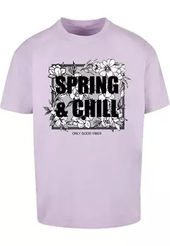 Футболка Merchcode Spring And Chill, светло-фиолетовый