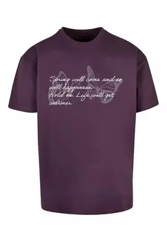 Футболка Merchcode Spring Saying, цвет Aubergine