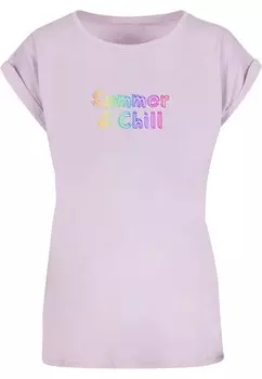 Футболка Merchcode SUMMER AND CHILL RAINBOW, цвет Pastel Purple
