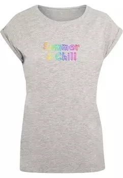 Футболка Merchcode SUMMER AND CHILL RAINBOW, пятнистый серый