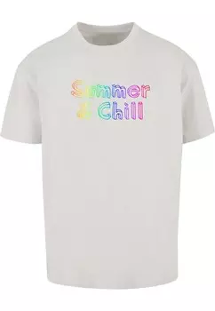 Футболка Merchcode SUMMER AND CHILL RAINBOW, светло-серый