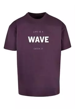 Футболка Merchcode Summer - Life Is A Wave, цвет Aubergine