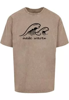 Футболка Merchcode Summer - Make waves, цвет mottled brown