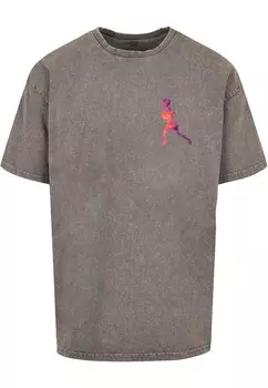 Футболка Merchcode TENNIS WOMAN SILHOUETTE, пятнистый серый