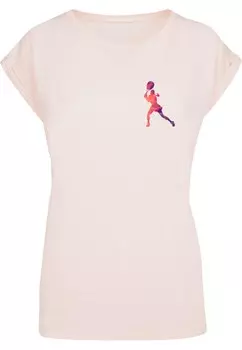 Футболка Merchcode TENNIS WOMAN SILHOUETTE, розовый/пудровый