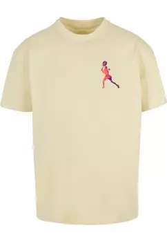 Футболка Merchcode TENNIS WOMAN SILHOUETTE, светло-желтого