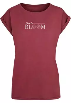 Футболка Merchcode TIME TO BLOOM, цвет Wine Red