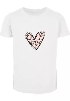 Футболка Merchcode Valentines Day - Leopard Heart, белый