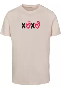 Футболка Merchcode Valentines Day - XOXO, цвет Pink/Pastel pink