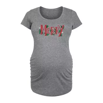 Футболка Merry с гирляндой для беременных Licensed Character, цвет Heather Gray