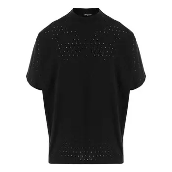 Футболка mesh crewneck oversized t-shirt 'black' Balenciaga, черный
