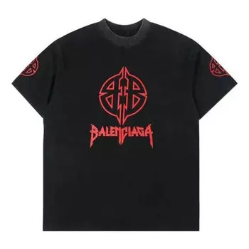 Футболка metal bb stencil t-shirt 'black red' Balenciaga, черный