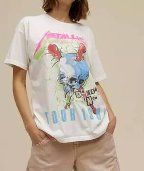 Футболка Metallica Damage Inc Tour 1986 Merch в винтажном белом цвете DAYDREAMER